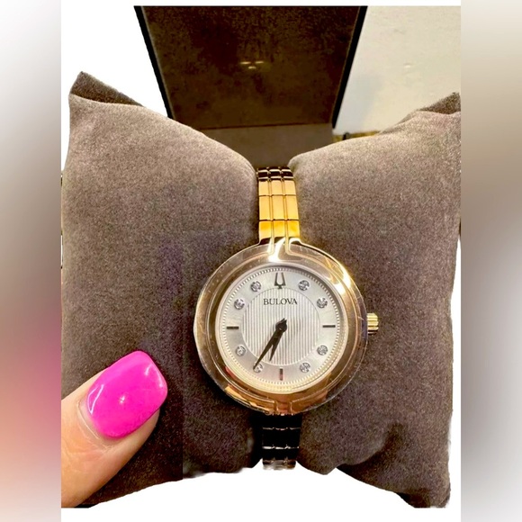 Bulova Ladies Rhapsody Diamond Quartz Rose Gold Bracelet Watch
